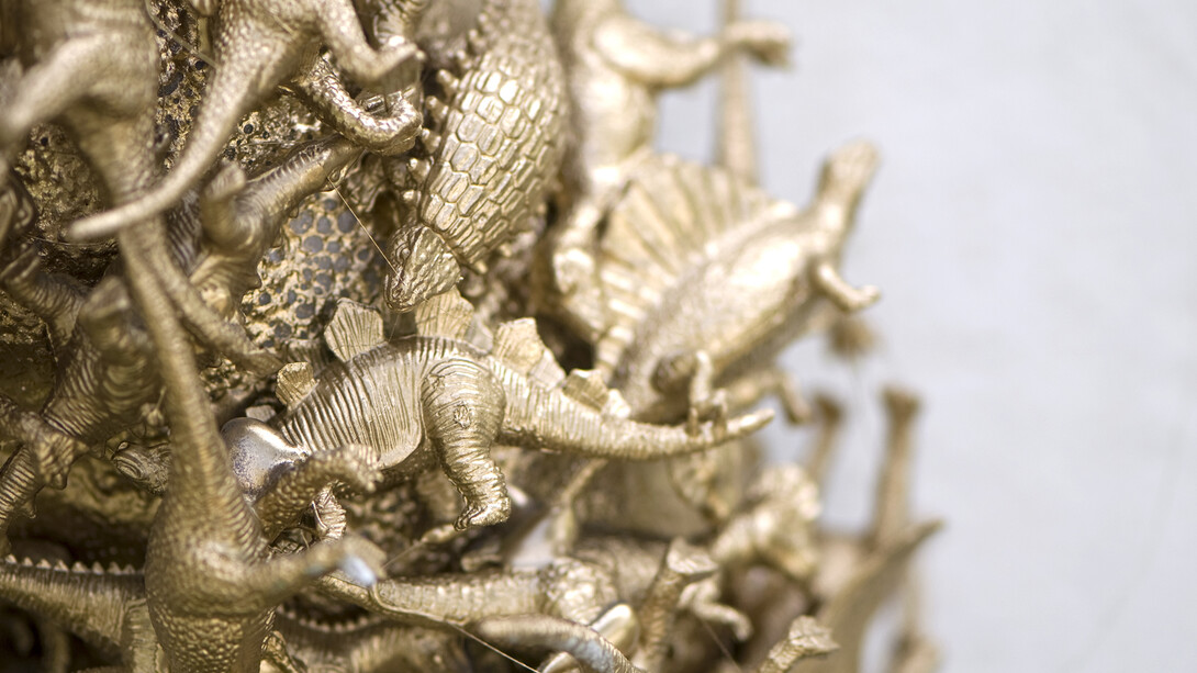 David Lihard, Funeral wreath made with toys (detail), 2013