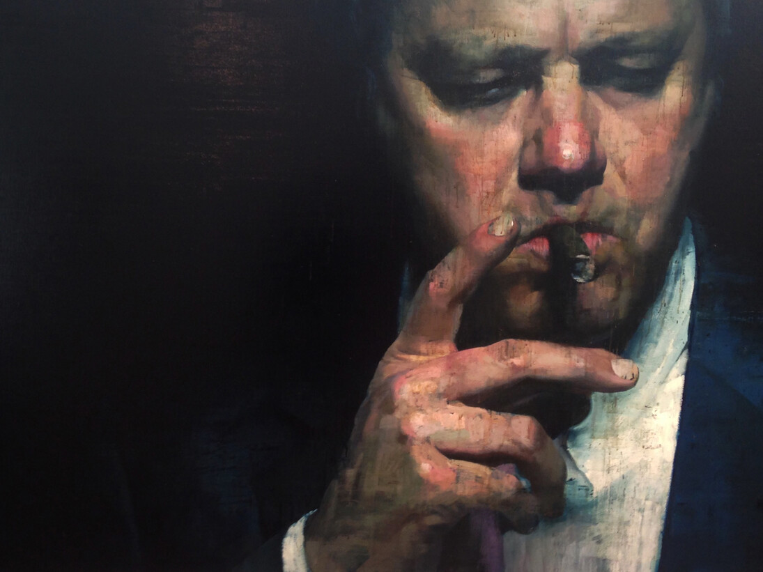 François Bard, Pose heroique, 130 x 220cm, oil on canvas