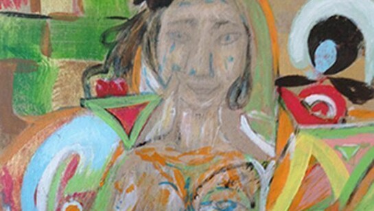 Valerii Klymchuk, Detail of Owl ( March 8 ), acrylic on cardboard, 10 x 8 inches