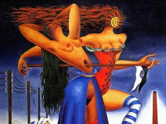 Nikos Engonopoulos, Civil War, 1948, oil on canvas, 52.5x41.5cm, Private Collection, Athens