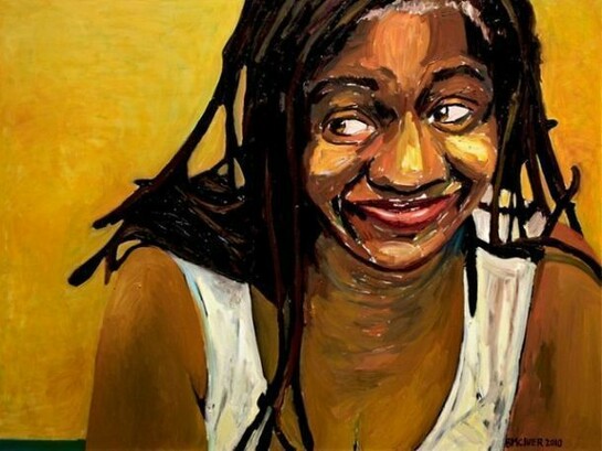 Beverly McIver, "Happy Times", 2010, Oil on Canvas, 36 x 48 in., 91.4 x 121.9 cm