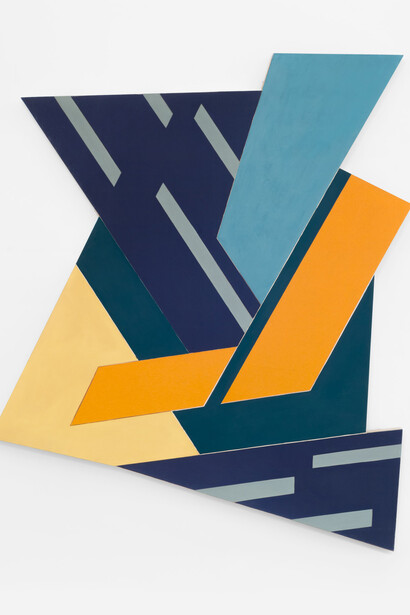 Frank Stella, Felsztyn II (detail), 1971. Acrylic, fabric, and collage on canvas, 106.75 x 90.5 inches. Courtesy of Paul Kasmin Gallery.