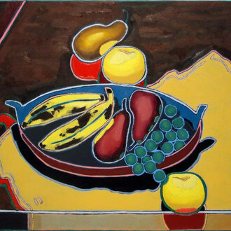 Holly Coulis, Rearranged Fruit, 2015, Oil on linen, 18 x 16 inches