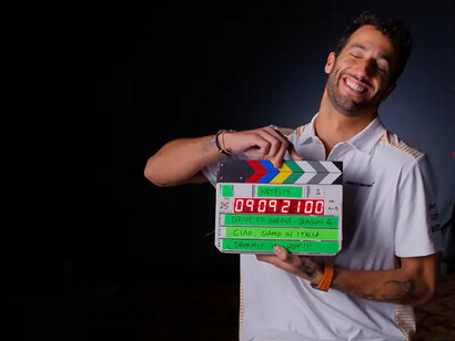 Daniel Ricciardo durante le riprese di "Drive to survive". Foto di Daniel Vojtech