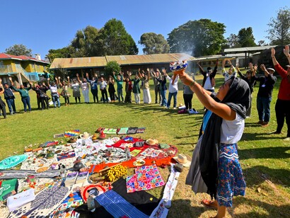 Invoking earth-cosmos blessings for GTA Assembly, Aug 2023, Nanyuki, central Kenya @ Ashish Kothari