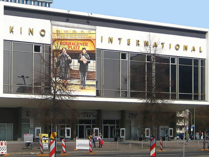 Kino International (Cinema International) at Karl-Marx-Allee 33, Berlin-Mitte, built between 1961 and 1963 by architect Josef Kaiser and designated as a historic landmark, Germany