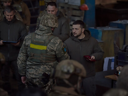 President of Ukraine Volodymyr Zelenskyy was on a working trip to the Donetsk region, where he met with the Ukrainian servicemen who are defending the city of Bakhmut, Ukraine