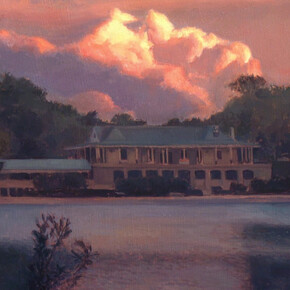 Raymond Bonilla, Sunset Over the Casino, 2016. Courtesy of Benjaman Gallery