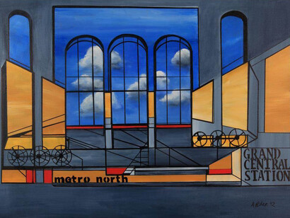 Marlene Fisher, Grand Central Station, Oil on Canvas, 24" x 36"