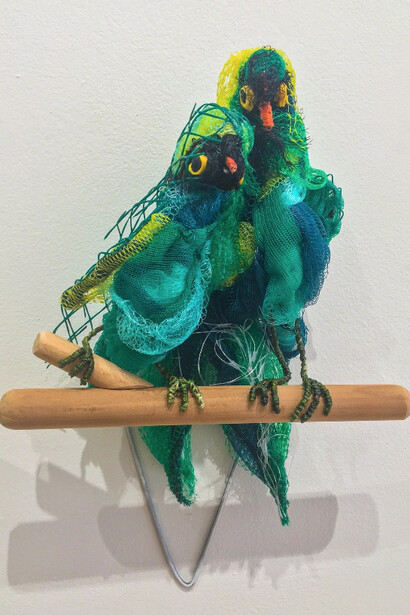 "Parrots after Frida Kahlo" Christy Rupp 2017
. Courtesy of Cross Contemporary Art