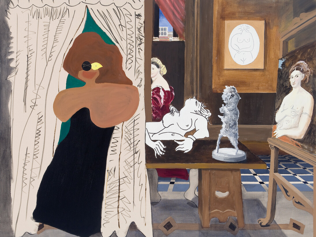 Alun Williams, Six Fornarinas, 2010, huile et acrylique sur toile, 130,5 x 161,5 cm, courtesy of galerie anne barrault