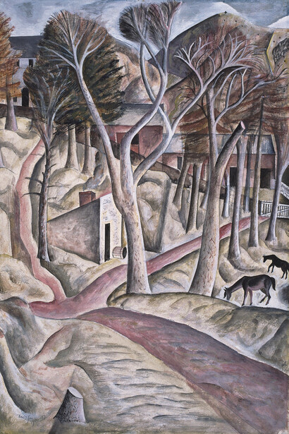 David Jones, Capel-y-ffin, watercolour and gouache, 1926-7, 55 x 37 cm © Trustees of the David Jones Estate / Amgueddfa Cymru –
National Museum Wales