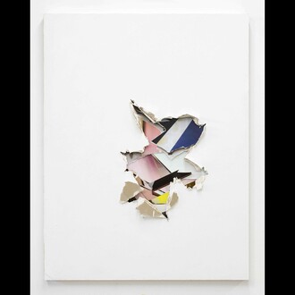 Felix Schramm, Multilayer 175, 2018, plasterboard, wood, aluminium, color, inkjet print, 100x130 cm