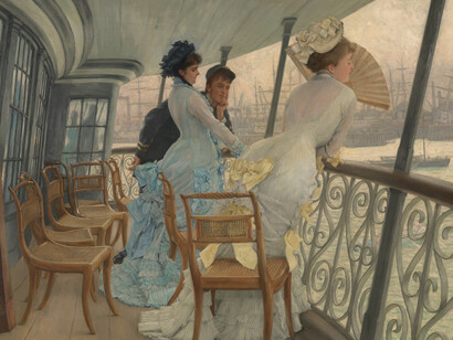 James Tissot, La Galerie du «HMS Calcutta» (Portsmouth), vers 1876, huile sur toile,
Tate, Londres, don de Samuel Courtaud en 1936. © Tate 2018. Photo : Lucy Dawkins et
Samuel Cole
