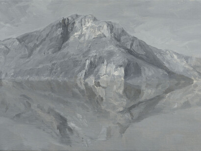 Luca Conca, Specchio, 2015, olio su tela, 35 x 60 cm