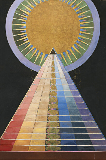 Hilma af Klint, Retablo, retablos, grupo X (altarbild, altarbilder, grupp X), n.º 1, 1915. Cortesía del Guggenheim Museum Bilbao
