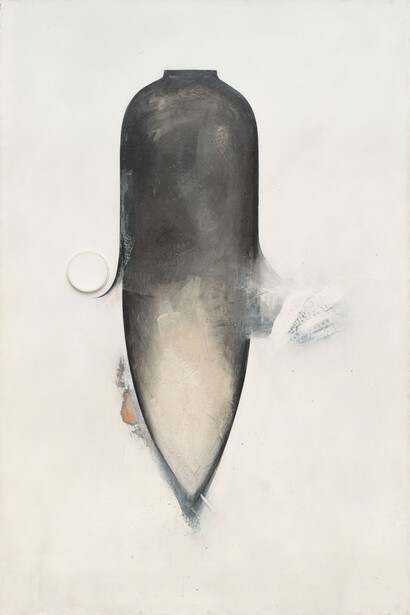 Jay DeFeo, Lotus Eater No. 1, 1974, Acrylic with collage on Masonite, 72 1/2 by 48 1/2 in. 184.2 by 123.2 cm