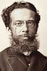 Fotografia de Machado de Assis feita por Marc Ferrez, 1980, disponível no Instituto Moreira Salles em São Paulo, Brasil. 