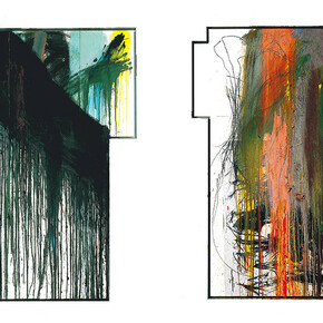 Arnulf Rainer, Croce, 1988-89,olio su tavola e Croce, 1988-89, olio e gessetto ad olio su tavola