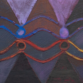 Isabelle Schipper, Paper doll chain painting 3 (Paynes gray and purple) (detail), 2025. Courtesy of March Gallery