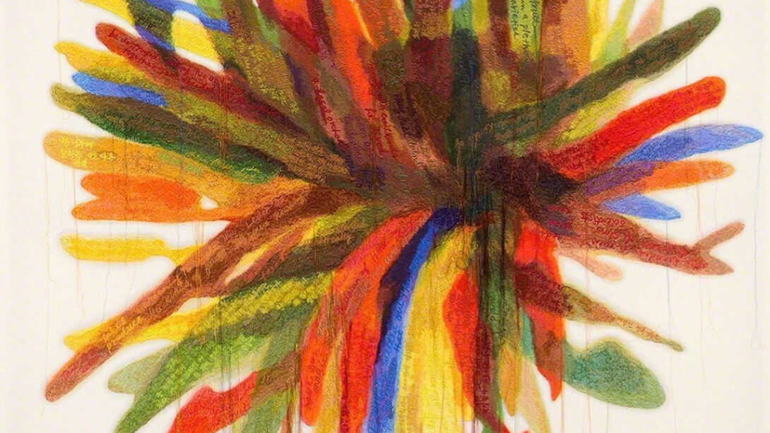 Kyungah Ham, Abstract Weave / Morris Louis X4 1959-60, 2014. Courtesy of Jane Lombard Gallery