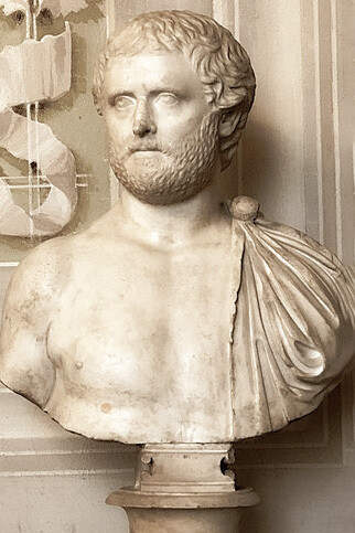 Busto de Ovidio, poeta latino, del siglo I d.C. Galería de los Uffizi de Florencia, Italia