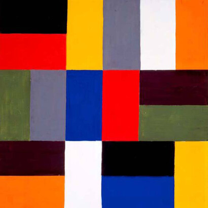 Lothar Lang, "The centre accented by blue‐red opposition", study from Kandinsky’s course, 1929, Photo credit: Bauhaus‐Archiv Berlin, photo: Atelier, Schneider 