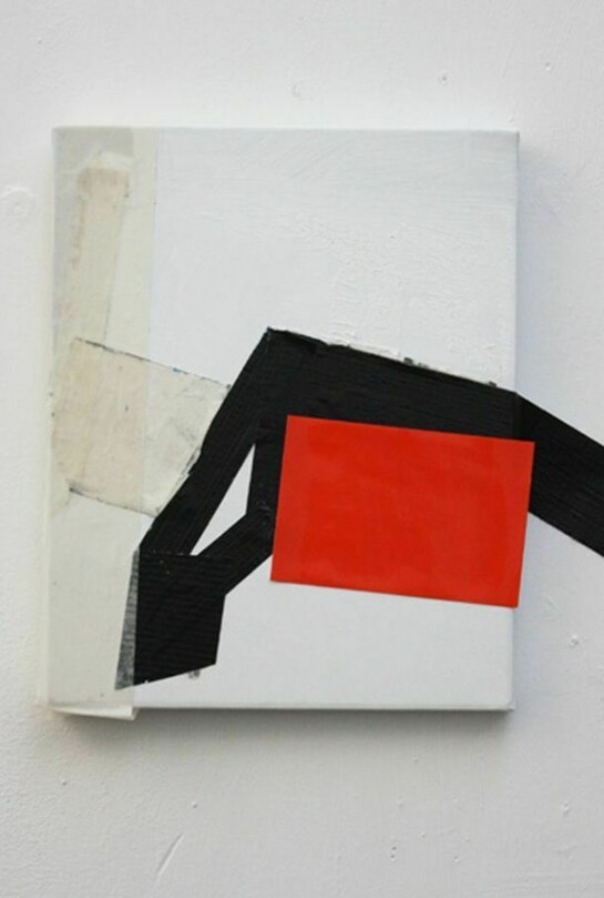 Natasha Kahn, Dunk, 2013, gaffer tape and acrylic paint on canvas, 30 cm x 25 cm