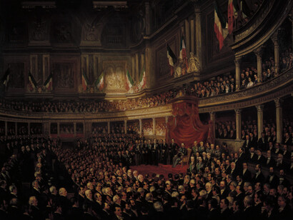 Pierre van Elven, "Inaugurazione del Parlamento a Palazzo Madama ", 2 aprile 1860