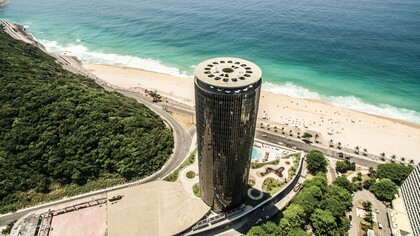A view from one of the beautiful locations in hotel Nacional in São Conrado, in Rio de Janeiro, Brazil