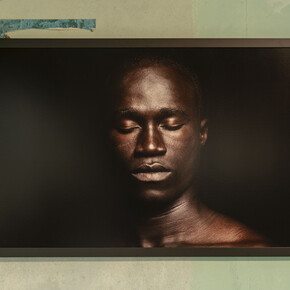 Leila Alaoui, Crossings, 2013, Lambda print mounted on Dibond 80 x 120 cm, Exhibiton view 'Traversées' - Galleria Continua / Les Moulins, Mai 2018. Courtesy Fondation Leila Alaoui and Galleria Continua, San Gimignano / Beijing / Les Moulins / Habana. Photo by Oak Taylor-Smith