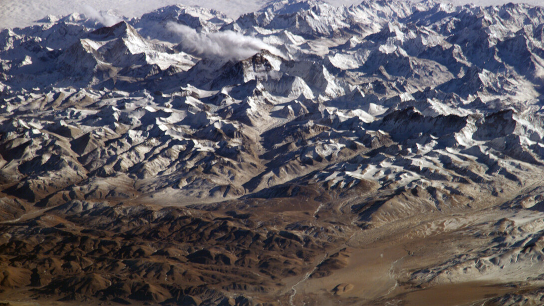 Sureste del Altiplano del Tíbet rodeado de la cordillera del Himalaya. Foto: NASA
