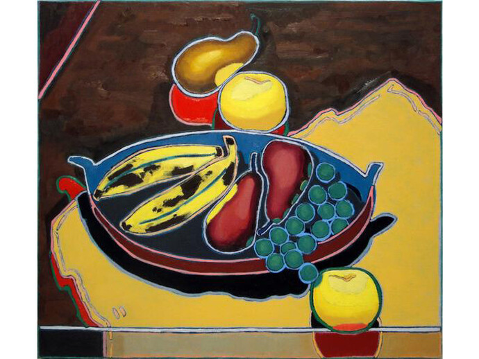Holly Coulis, Rearranged Fruit, 2015, Oil on linen, 18 x 16 inches