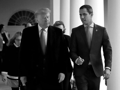 Donald Trump y Juan Guaidó tras su reunión en la Casa Blanca en febrero de 2020