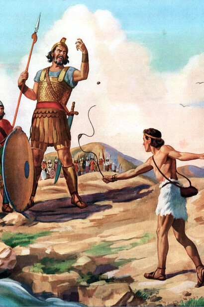 David and Goliath by Robert Temple Ayres, Golden Treasury of Bible Stories by Arthur W Spalding