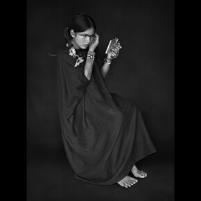 Luísa, Kampa do Rio Amônea Indigenous Territory, state of Acre, Brazil, 2016, gelatin silver print, 50x68 inches, © Sebastião Salgado. Courtesy of the artist and Sundaram Tagore, NYC