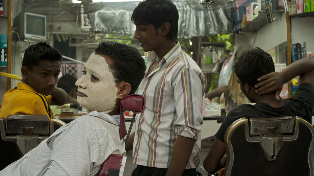Man Gets a Facial, Mumbai. From the series Shave, 2012.