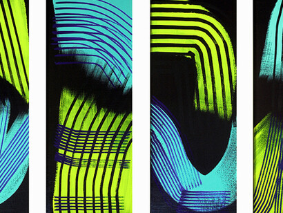 Hans Hartung, 1973 Acrilico su tela, 130 x 230 cm, Collezione Fondazione Hartung-Bergman