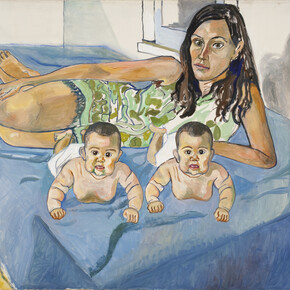 Alice Neel, Nancy and the twins, 1971, Olio su tela, 101 x 153,4 cm, © Estate of Alice Neel
