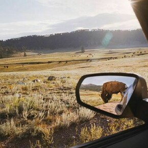 Rebecca Norris Webb, Rearview Mirror from the book My Dakota (2012); digital type C print; 20 x 24 in, ed of 15; 20 x 30 in, ed of 10; 30 x 40 in, ed of 7