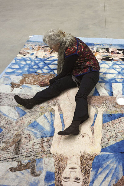 Kiki Smith at the studio. Courtesy of Pace Gallery and Arp Museum. Photo by Kiki Smith Studio