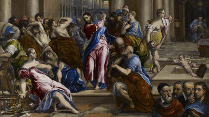 El Greco (Domenikos Theotokopoulos), Christ Driving the Money Changers from the Temple, about 1570. The Minneapolis Institute of Art, The William Hood Dunwoody Fund, detail