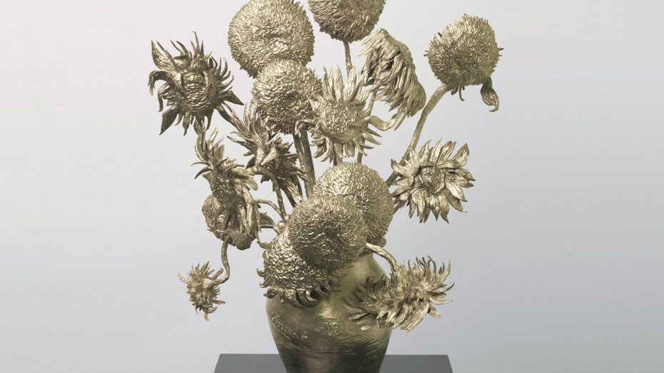 Rob and Nick Carter, Sunflowers, 2012-13, bronze, 23 inches high, edition of 12