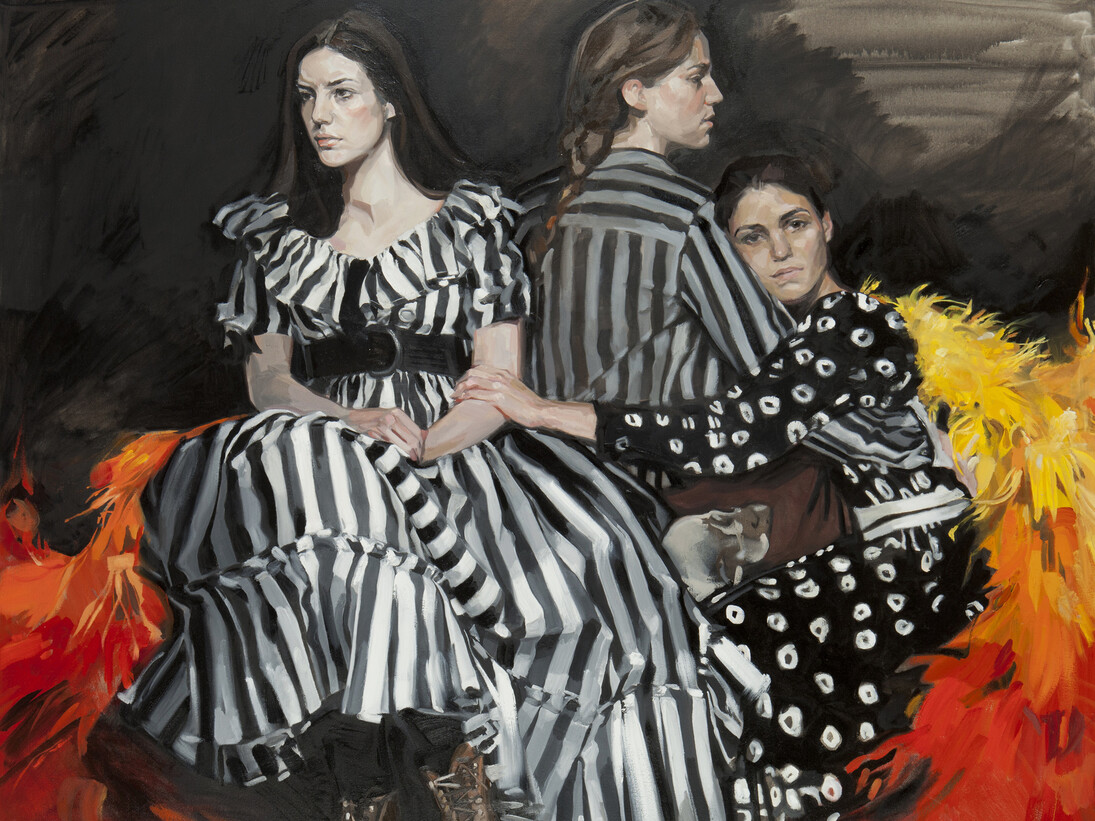 Vanessa Garwood, Fitchers Bird, 2014, Oil on wooden panel, 152 x 122 cm