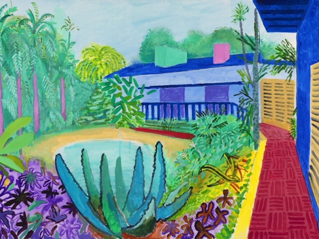 David Hockney, Garden 2015 2015, Acrylic on canvas, 48 x 72”, Private Collection, © Photo Credit: Richard Schmidt