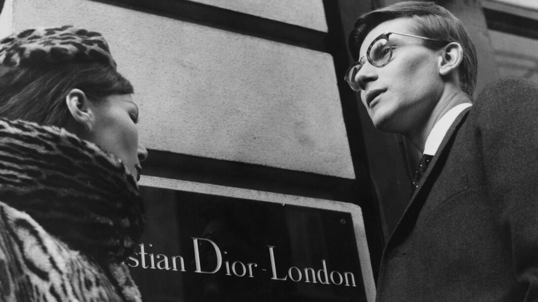 Yves Saint Laurent in front of Christian Dior London, 11th November 1958 © Popperfoto/Getty Images