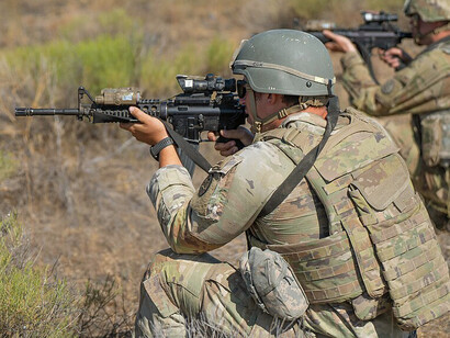 Soldiers from the 3rd Battalion, 116th Cavalry Regiment conduct Tank Table VI gunnery training with M1A2 SEP Abrams tanks on July 27, 2025, at Range 26, Orchard Combat Training Center, Idaho, USA