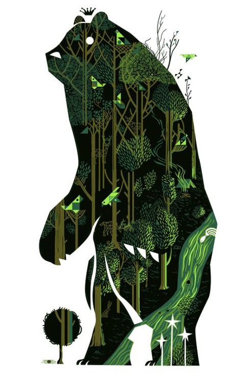 Graham Carter ‘King of the Woods’ silk screen print, 52 x 75 cm