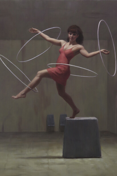 Harry Holland, Four Hoops, oil on canvas, 107 x 82 cm