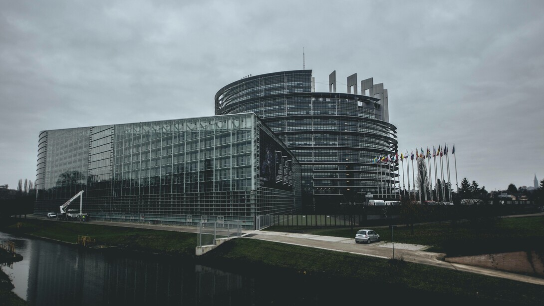 European parliament building in Strasbourg, France